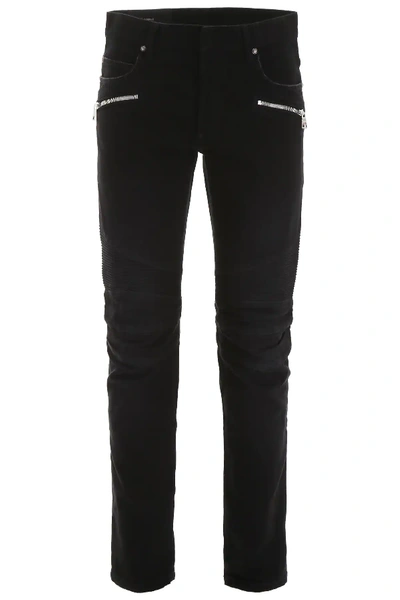 Balmain Monogram Jeans In Black