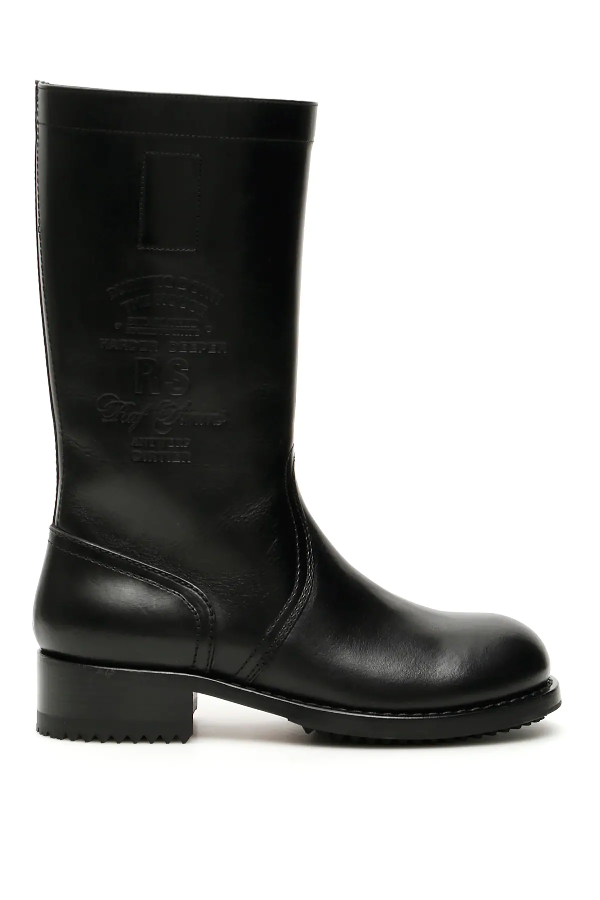 Raf Simons Leather Boots In 00099 Black | ModeSens