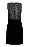 black givenchy lace and velvet mini dress Givenchy Cotton-blend Lace And Velvet Mini Dress In Black