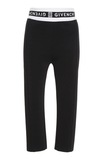 Givenchy Jacquard-trimmed Tech-jersey Skinny Trousers In Black