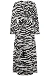 ATTICO ZEBRA-PRINT CREPE WRAP MAXI DRESS