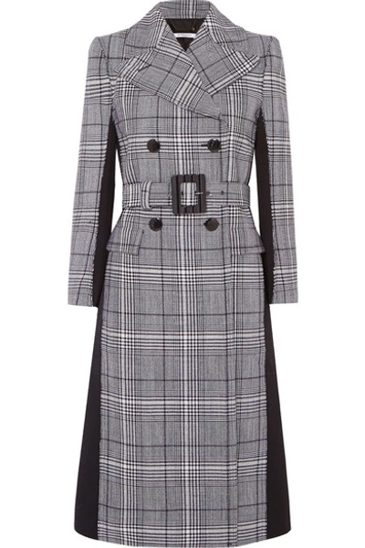 Givenchy Double-breasted Prince Of Wales Checked Wool And Wool-blend Coat In Blue