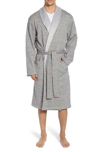 Ugg Heritage Comfort Robinson Double-knit Dressing Gown In Grey Heather