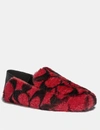 Coach Holly Signature Shearling Loafers In Raspberry/black