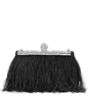 JIMMY CHOO CELESTE SMALL FEATHER-TRIMMED CLUTCH,P00430646