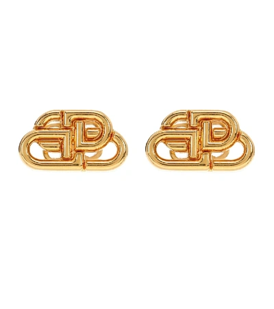 Balenciaga Bb Earrings In Gold