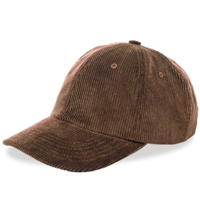 Norse Projects Wide Wale Cord Cap In Brown
