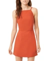 French Connection Whisper Light Square-neck Dress In Cinnamon Stick