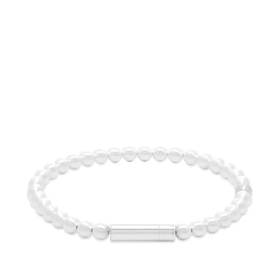 Le Gramme Brushed Beads Bracelet In Silver
