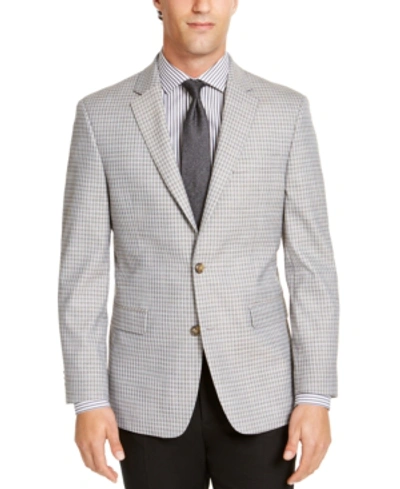 Tommy Hilfiger Men's Modern-fit Thflex Stretch Light Gray Mini-check Sport Coat In Light Grey