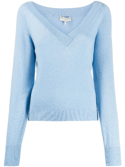 Emilio Pucci V-neck Jumper In Blue