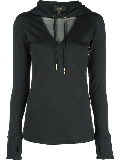 Alala Flyweight Hooded Top In Black