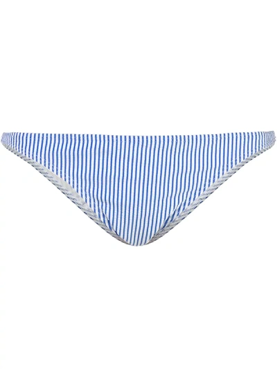 Onia Striped Print Bikini Bottoms In Blue