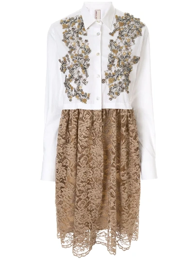 Antonio Marras Lace Shirt Dress In White