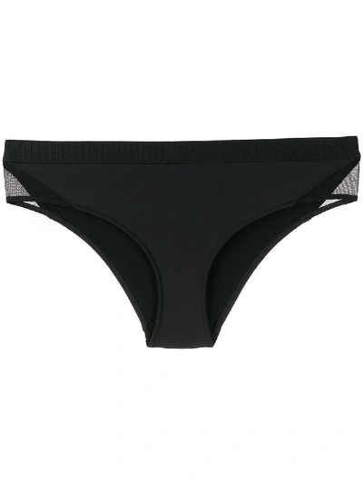 Stella Mccartney Sheer-panel Bikini Bottoms In Black