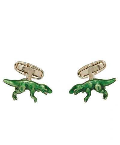 Paul Smith Dinosaur Cufflinks In Bottle Green