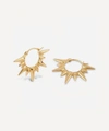 Dinny Hall Gold Plated Vermeil Silver Sunbeam Fanny Half-sun Hoop Earrings In Gold