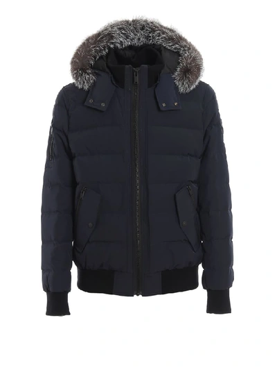Moose Knuckles Scotchtown Bomber Style Padded Jacket In Blue