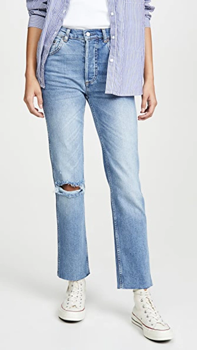 Boyish The Dempsey High-rise Comfort Stretch Straight Leg Jeans In Claire's Knee