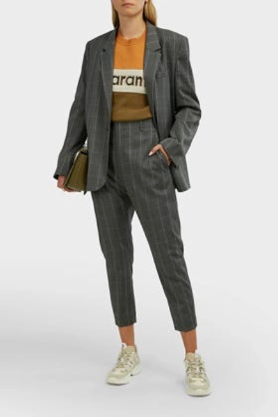 Isabel Marant Étoile Noah Check Cropped Wool Trousers