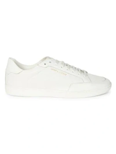 Saint Laurent Gym Low Logo-print Leather Sneakers In White