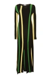 LOEWE STRIPED RIBBED COTTON-JERSEY MIDI DRESS,757267