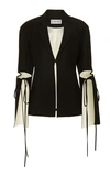 Loewe Linen & Viscose Crepe Jacket W/ Cut Outs In Black