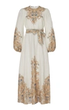 ZIMMERMANN FREJA BELTED PAISLEY-PRINT LINEN MAXI DRESS,759548