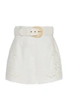 ZIMMERMANN EMBROIDERED BRODERIE ANGLAISE LINEN SHORTS,759552