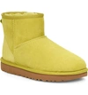 Ugg Classic Mini Ii Genuine Shearling Lined Boot In Electric Lime Suede