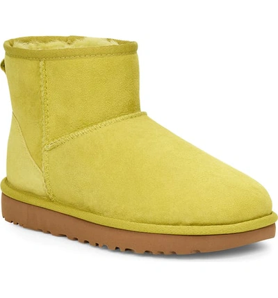 Ugg Classic Mini Ii Genuine Shearling Lined Boot In Electric Lime Suede