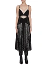 PROENZA SCHOULER Sash tie mesh panel contrast pleat midi dress