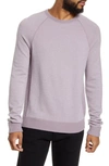 Vince Birdseye Crewneck Wool & Cashmere Sweater In Elderberry/ Pearl