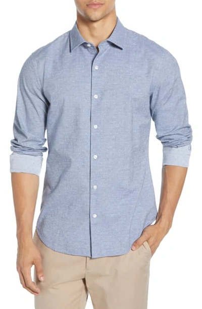 Bonobos Unbutton-down Slim Fit Dobby Button-up Shirt In Grant Carbon Blue
