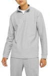 Topman Quarter Zip Pullover In Grey
