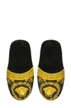 Versace Baroque-print Cotton-terry Slippers In Black