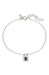 EF COLLECTION MINI DIAMOND LOCK CHARM BRACELET,EF-60663-YGBS