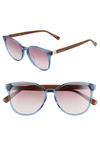 Longchamp Le Pliage 53mm Gradient Cat Eye Sunglasses In Petrol Brick/ Brown