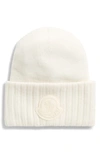 MONCLER LOGO PATCH WOOL BEANIE,E20939964500A9186