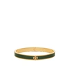 Tory Burch Kira Enameled Slim Bracelet In Tory Gold / Pine Tree