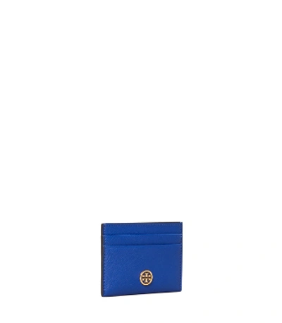 Tory Burch Robinson Card Case In Nautical Blue