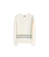 TORY SPORT COTTON-CASHMERE EMBROIDERED-STRIPE SWEATER,192485239744