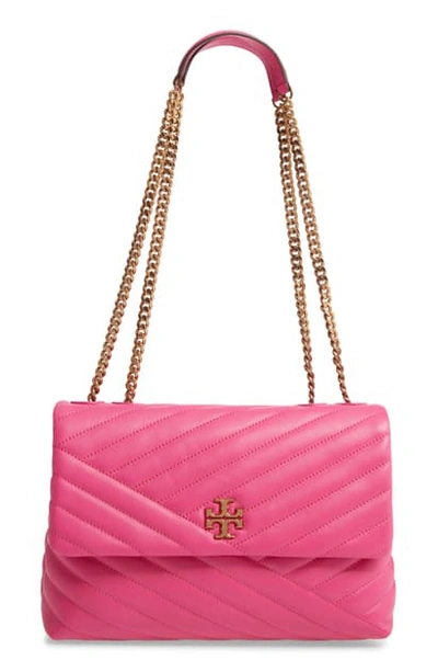 Tory Burch Crazy Pink Kira Chevron Convertible Shoulder Bag In Fuchsia