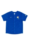 Nike X Olivia Kim Corduroy Baseball Jersey In Game Royal