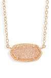 Kendra Scott Elisa Pendant Necklace In Rose Gold/ Sand Drusy