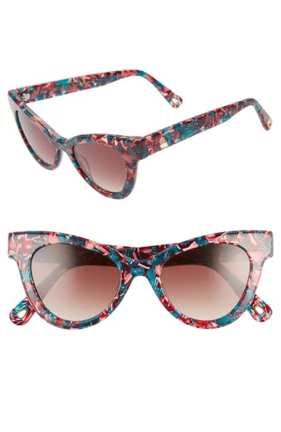 Lele Sadoughi Uptown 47mm Cat Eye Sunglasses In Flamingo Pink/ Smokey Brown