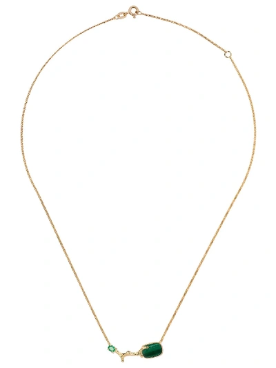 Wouters & Hendrix Gold 18kt Yellow Gold Malachite & Emerald Necklace