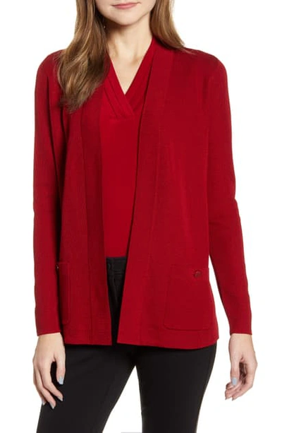 Anne Klein Malibu Cardigan In Titian Red