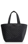 Mz Wallace Womens Black Rec Metro Mini Quilted Nylon Tote Bag