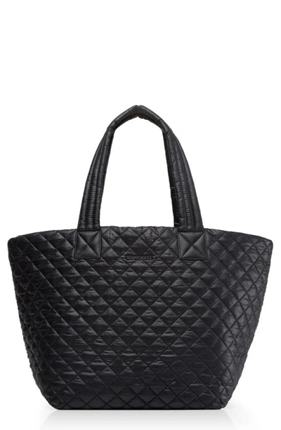 Mz Wallace Womens Black Rec Metro Mini Quilted Nylon Tote Bag